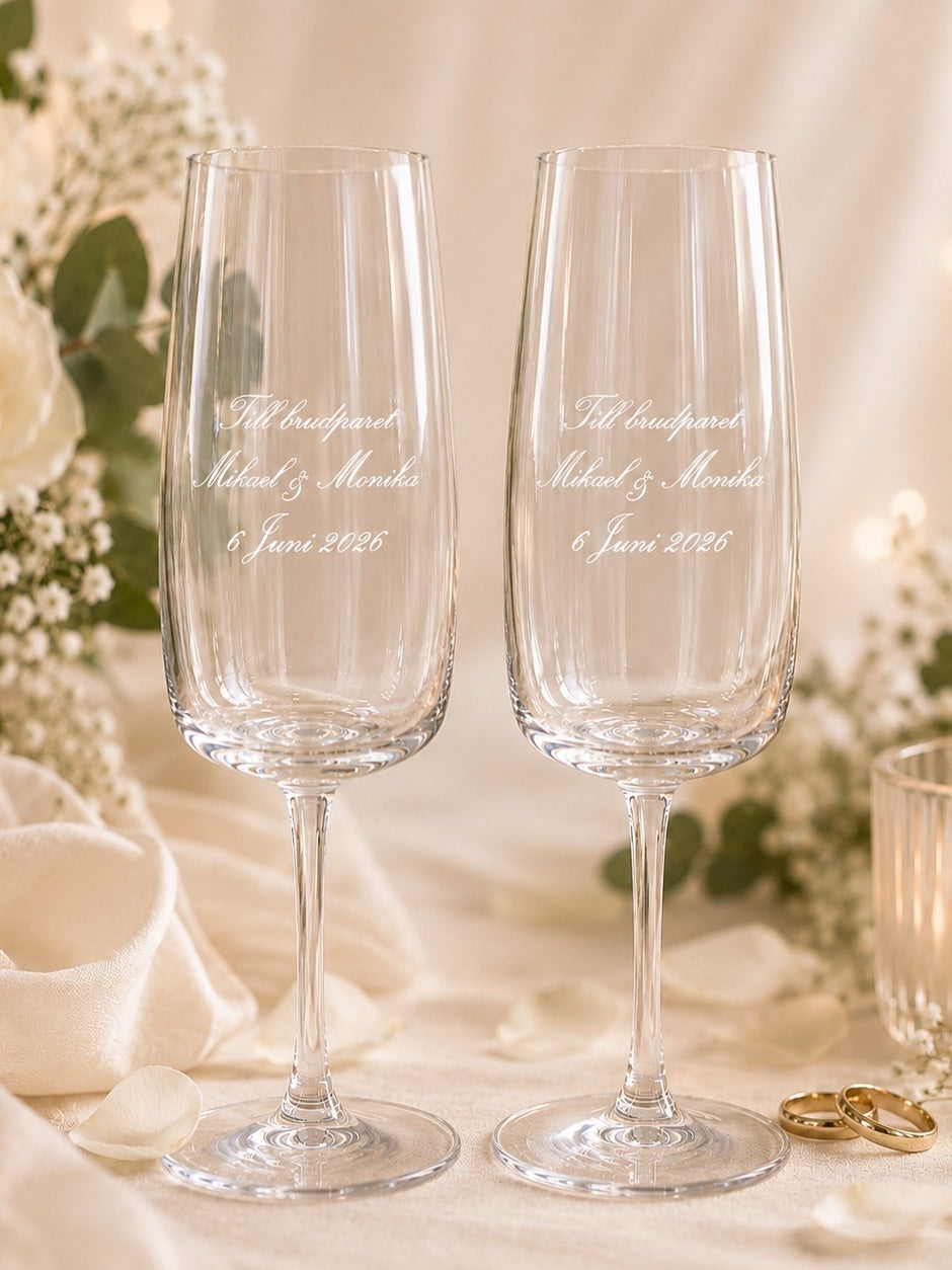 1 Par Champagneglas Brudpar
